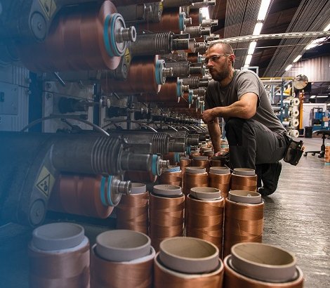 Vérification de la production de bobines de fils